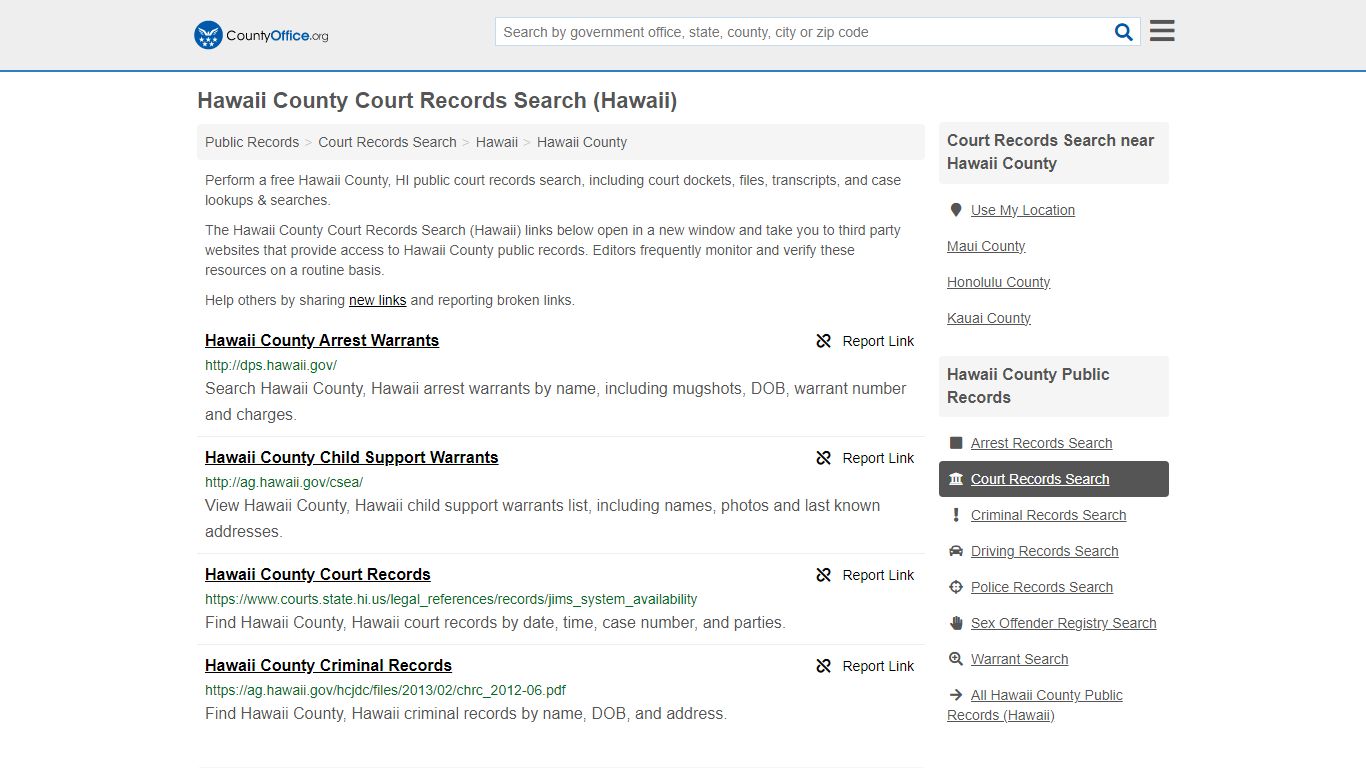 Court Records Search - Hawaii County, HI (Adoptions, Criminal, Child ...